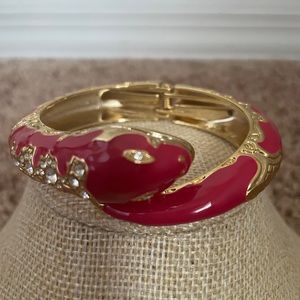 NWOT Burgundy Colored Snake Hinged Bracelet